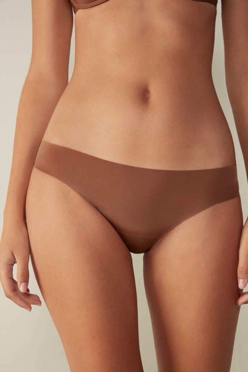 Intimissimi Seamless Microfiber Bugyi Női Sötétbézs | HUZG3607