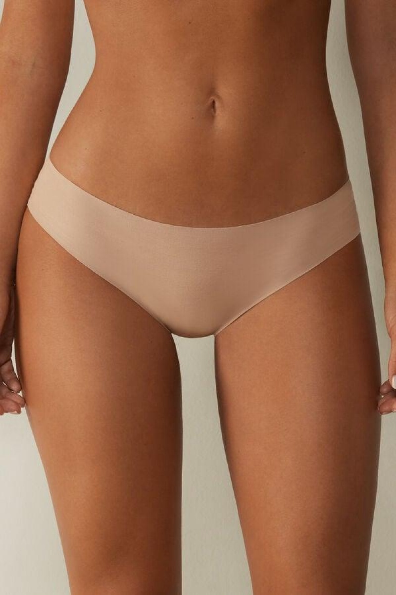 Intimissimi Seamless Supima® Pamut Bugyi Női Bézs | HULH3712