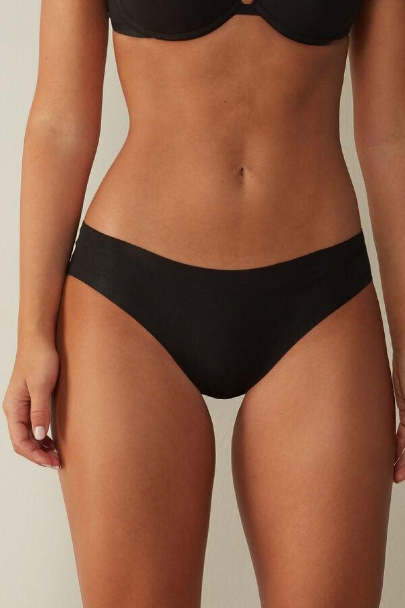 Intimissimi Seamless Supima® Pamut Bugyi Női Fekete | HUGL3631