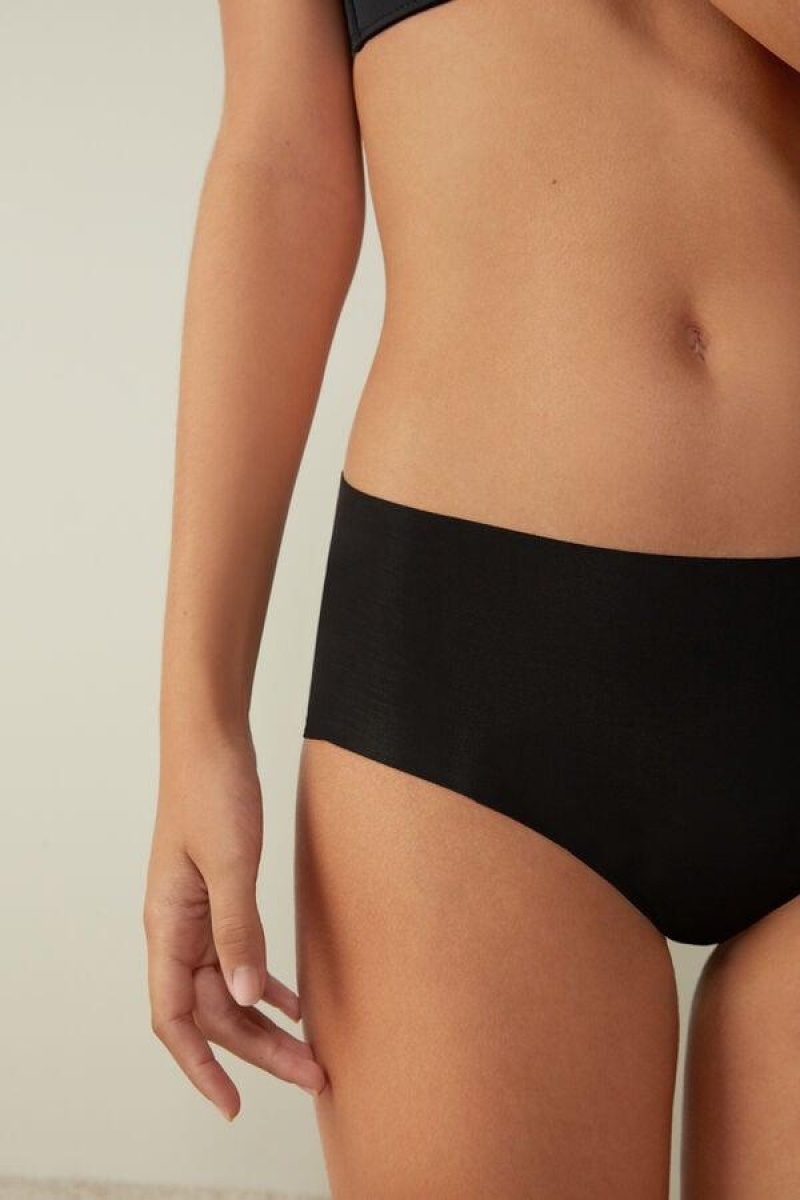 Intimissimi Seamless Supima® Pamut Hipster Bugyi Női Fekete | HUOR3723