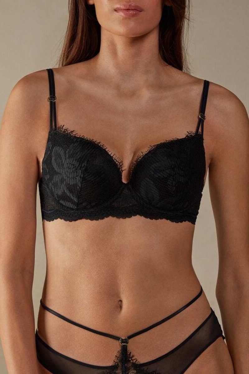 Intimissimi Sensual Unbounded Balconette Melltartók Női Fekete | HUMA4512