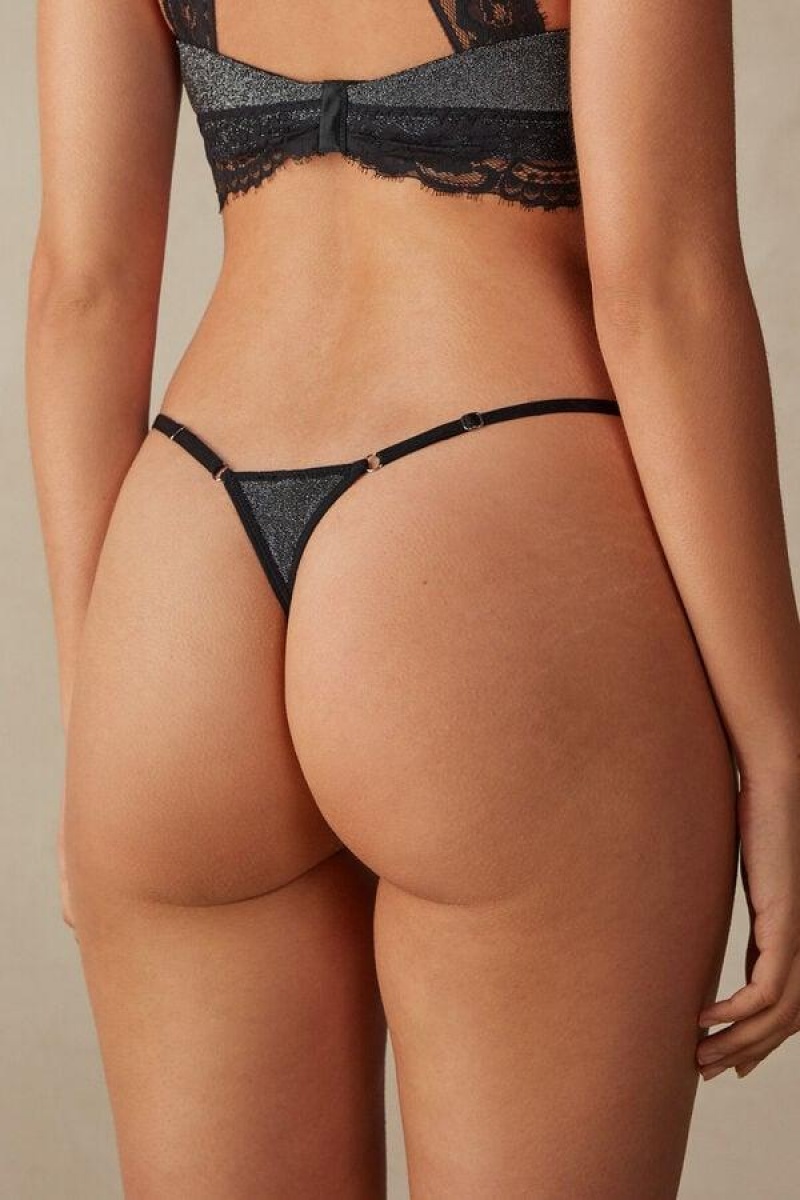 Intimissimi Shimmer All Night String Tanga Bugyi Női Titán | HUFM3795