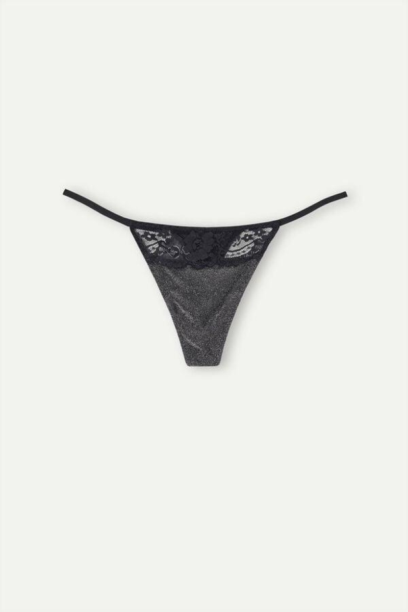 Intimissimi Shimmer All Night String Tanga Bugyi Női Titán | HUFM3795