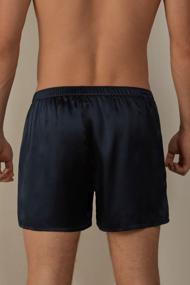 Intimissimi Silk Boxer Férfi Kék | HUVD3448