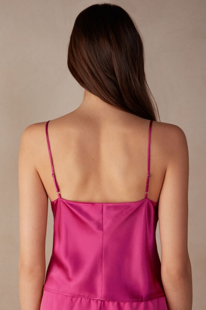 Intimissimi Silk Crop Camisole Trikó Női Rózsaszín | HURW4300