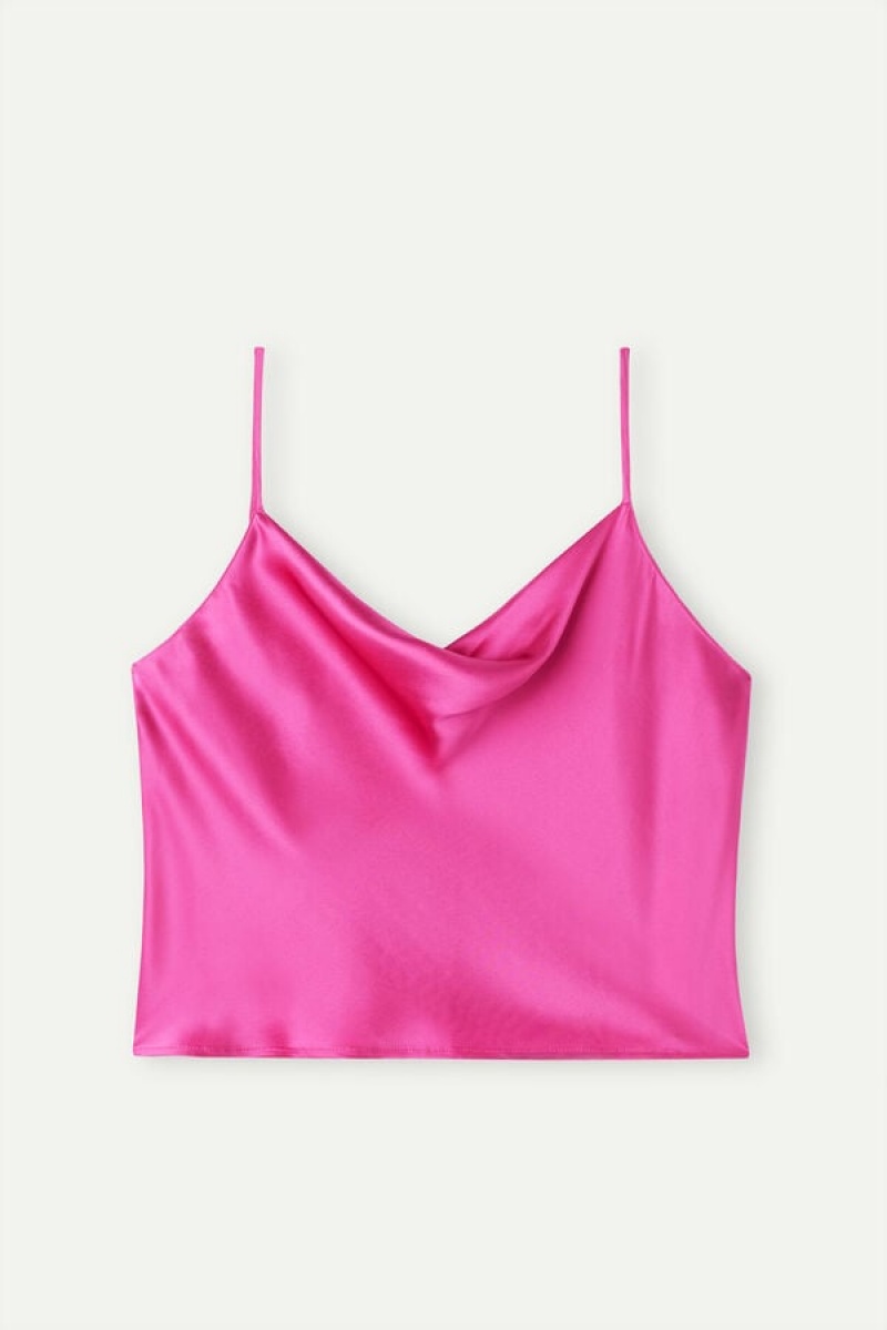 Intimissimi Silk Crop Camisole Trikó Női Rózsaszín | HURW4300