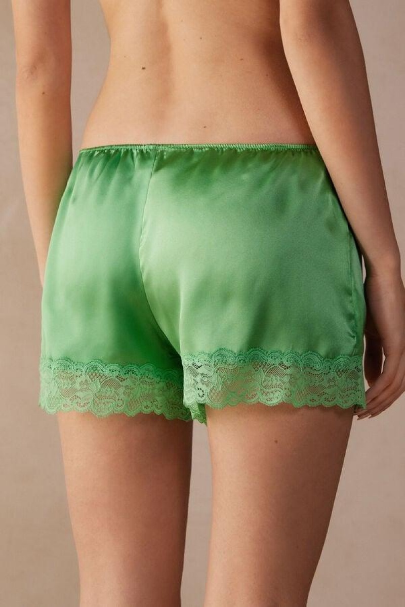 Intimissimi Silk Shorts Pizsama Női Menta | HUJJ4078