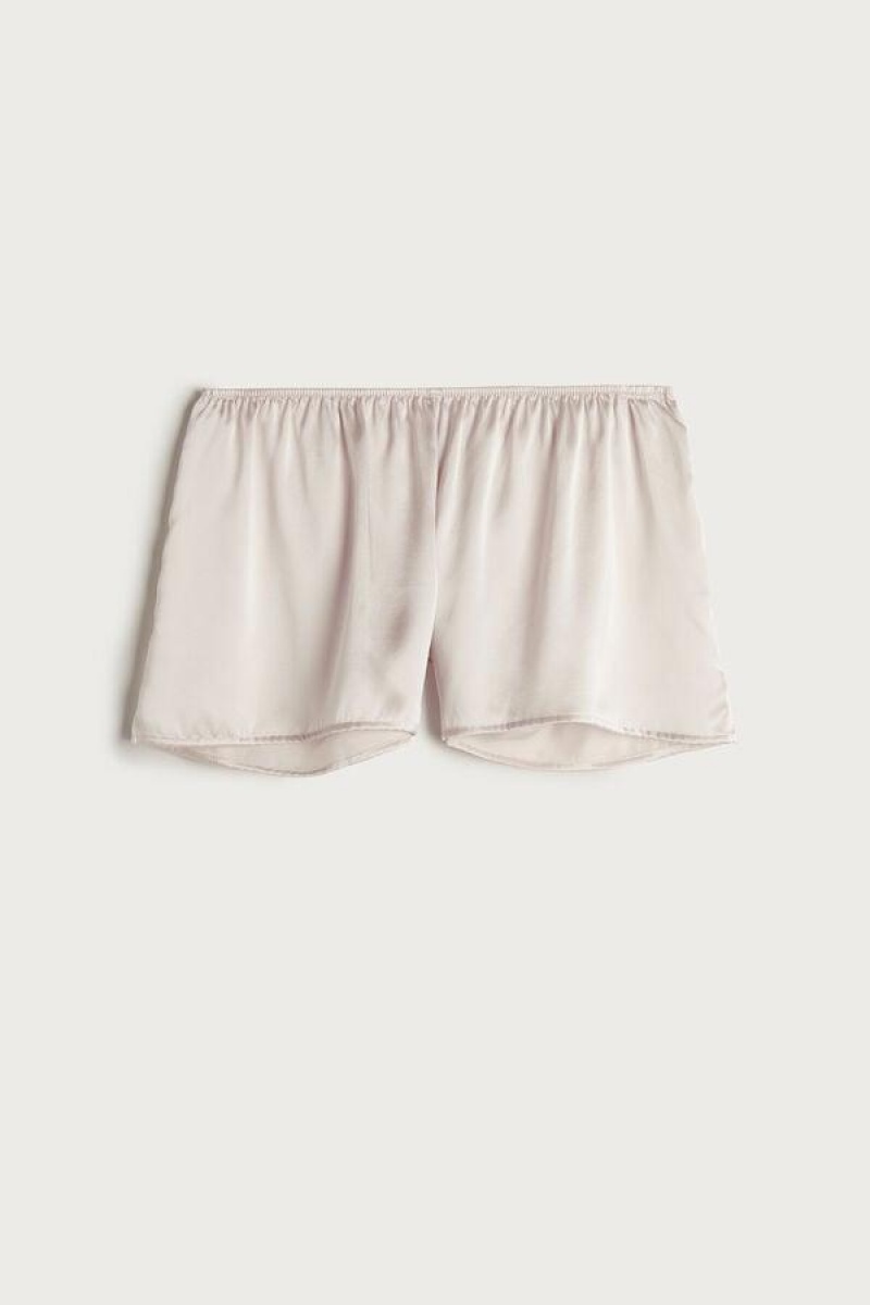 Intimissimi Smooth Silk-Satin Shorts Pizsama Női Rózsaszín | HUGL4054