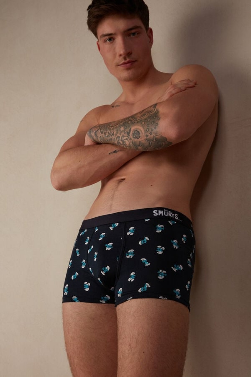 Intimissimi Smurf in Stretch Supima® Pamut Boxer Férfi Kék | HUAP3409