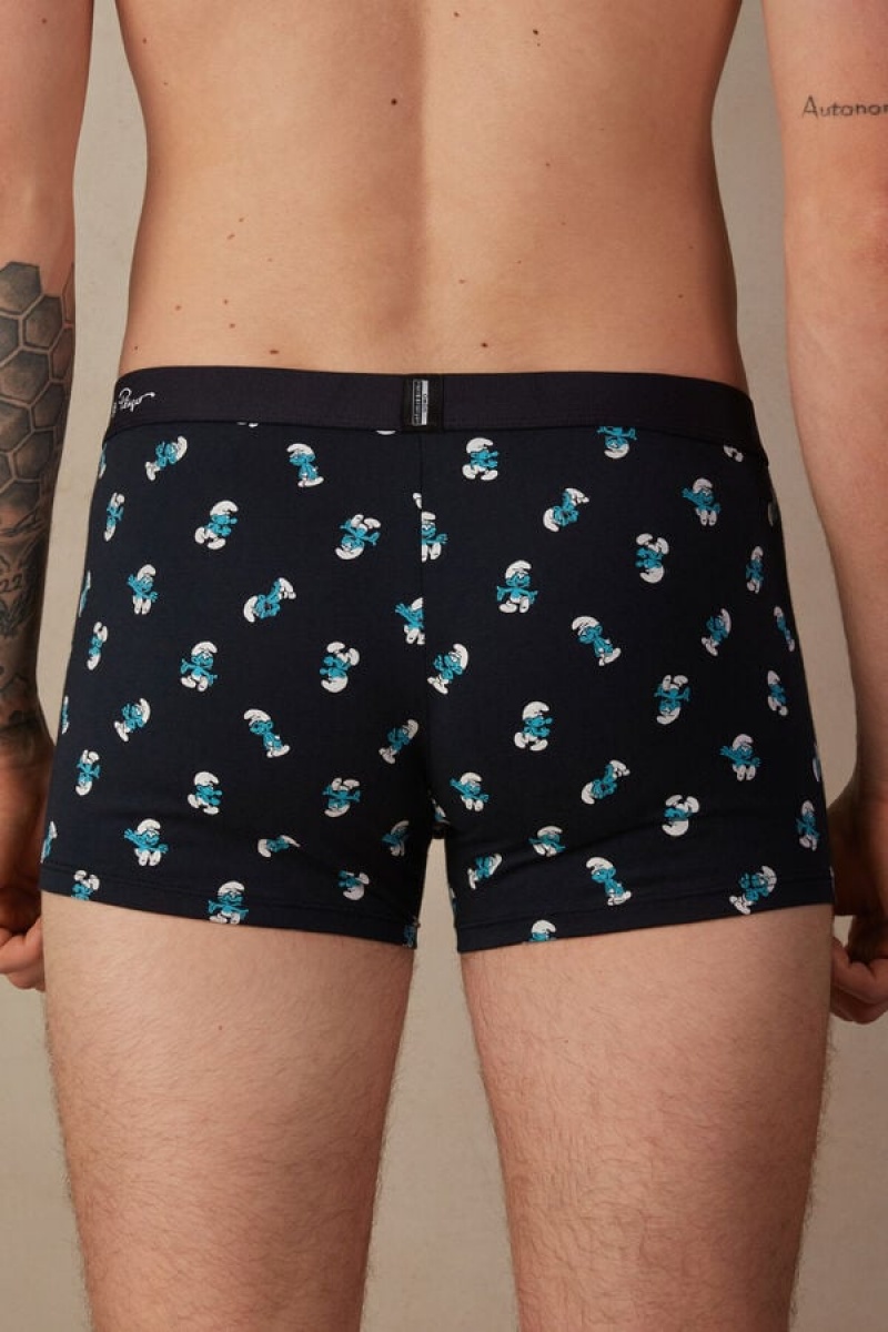 Intimissimi Smurf in Stretch Supima® Pamut Boxer Férfi Kék | HUAP3409