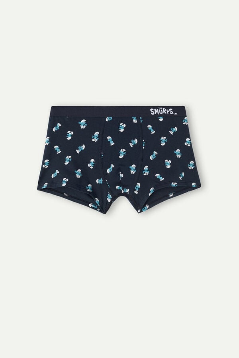 Intimissimi Smurf in Stretch Supima® Pamut Boxer Férfi Kék | HUAP3409