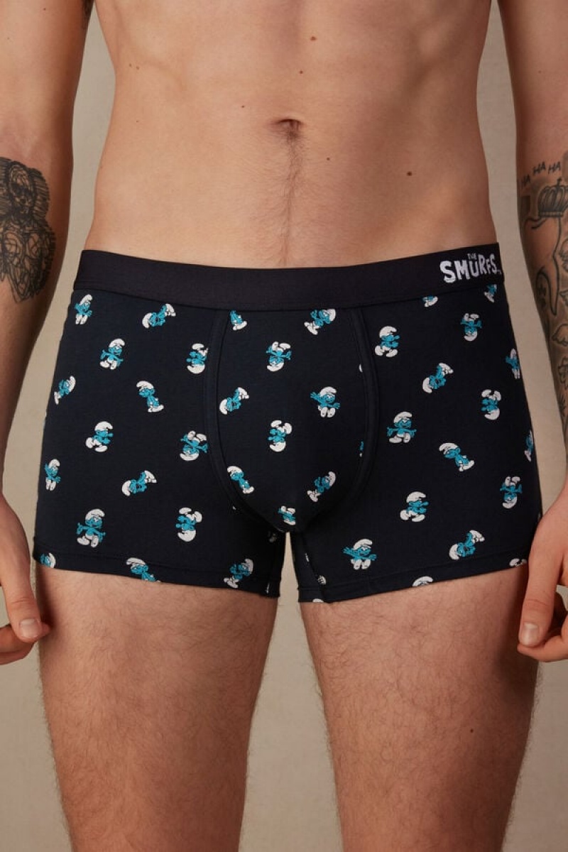 Intimissimi Smurf in Stretch Supima® Pamut Boxer Férfi Kék | HUAP3409