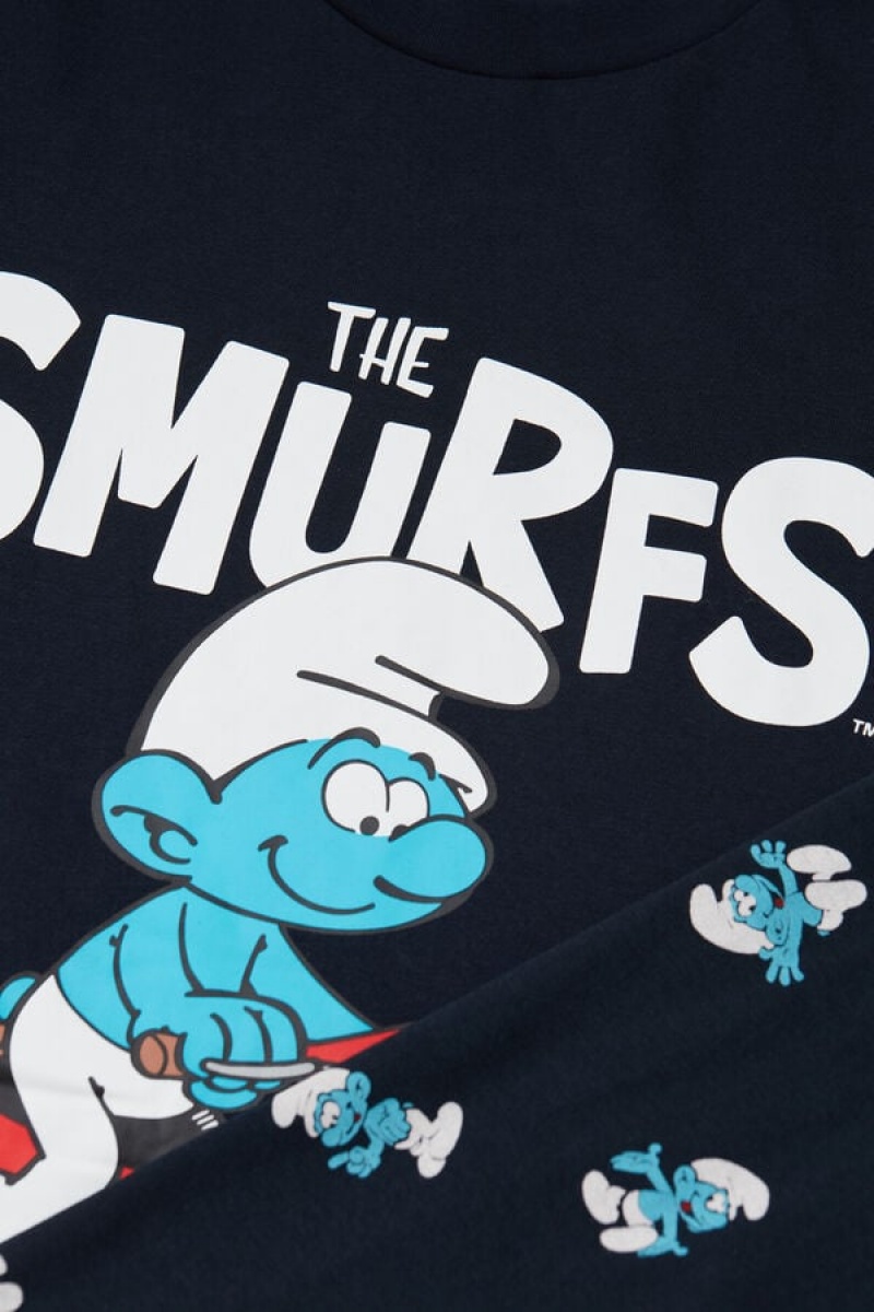 Intimissimi Smurfs Full Length Pamut Pizsama Férfi Kék | HUMA3136