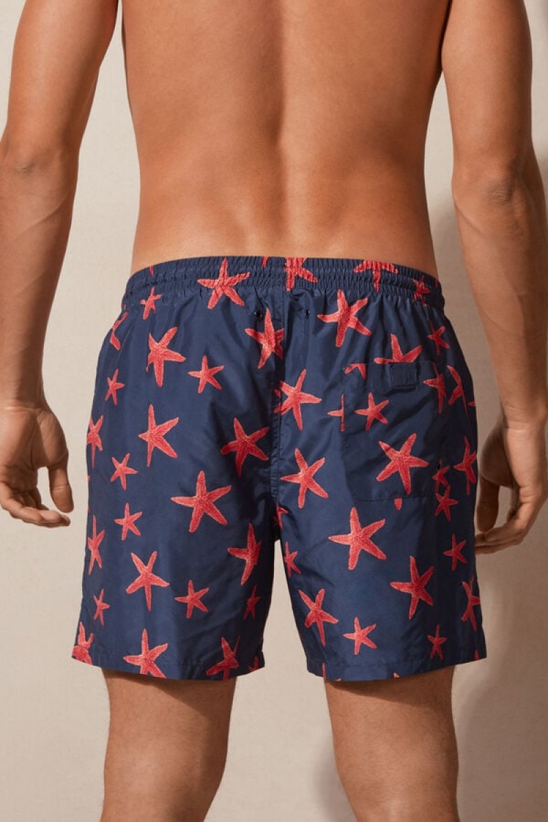 Intimissimi Starfish Print Úszónadrág Férfi Kék | HUWY3294