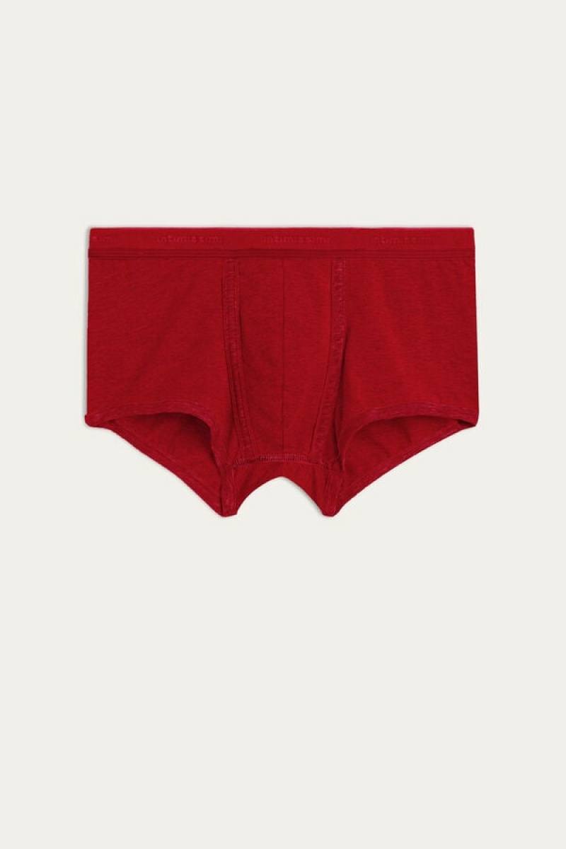 Intimissimi Stretch Supima® Pamut Shorts with Logo Detail Boxer Férfi Piros Piros | HUMA3445