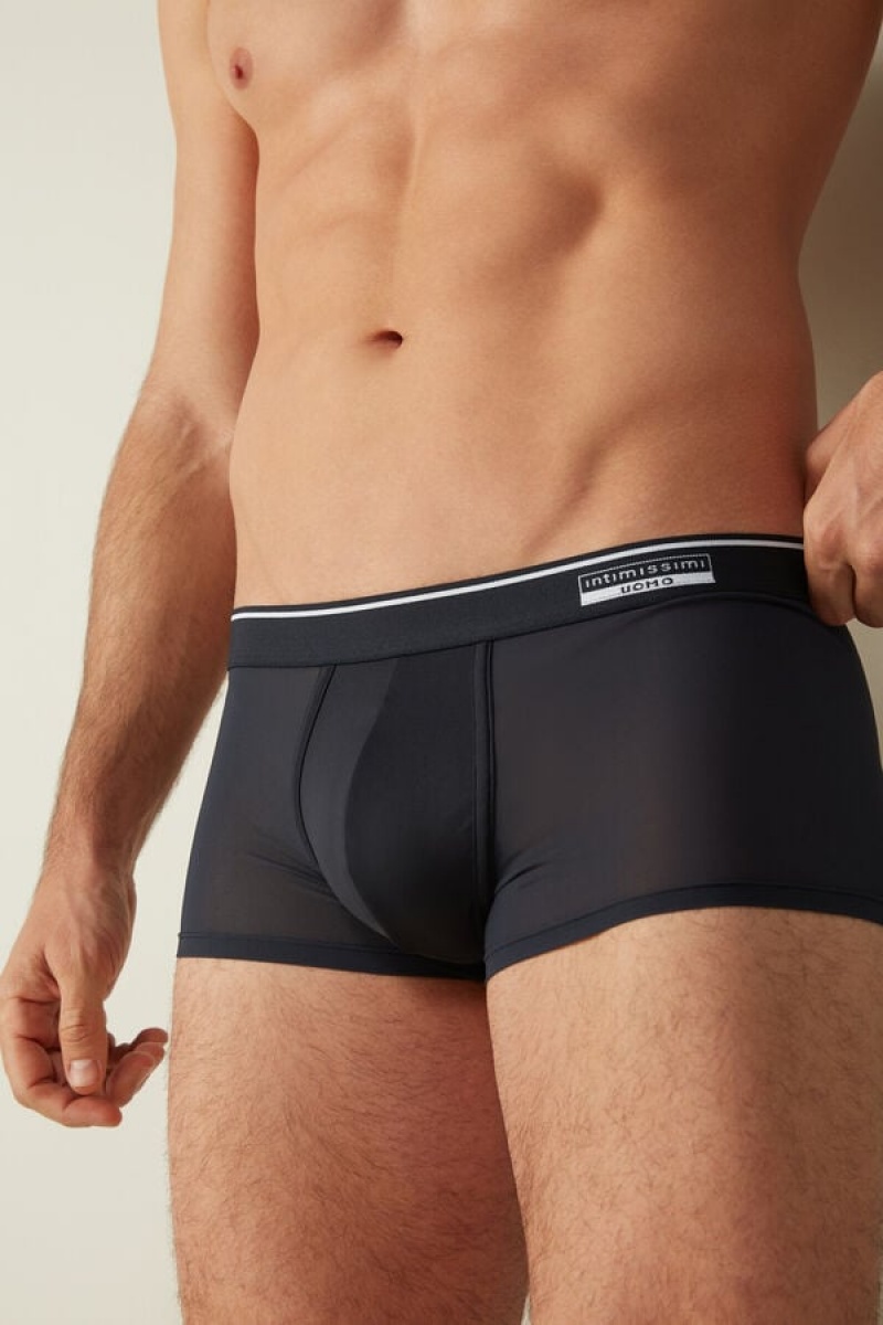 Intimissimi Super Fresh Micro-mesh Boxer Férfi Kék | HUPQ3462