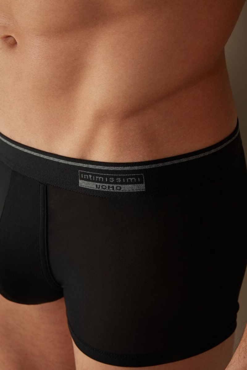 Intimissimi Super Fresh Micro-mesh Boxer Férfi Fekete | HUAP3461