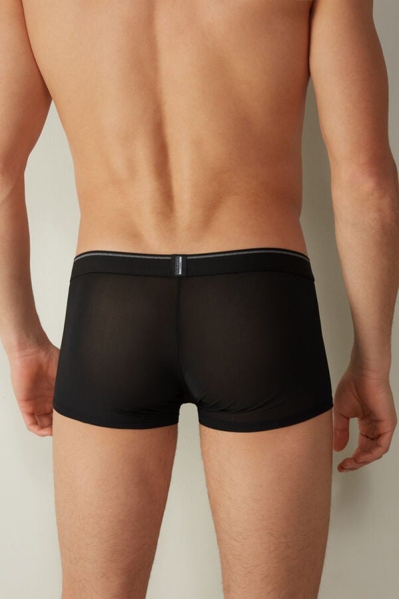 Intimissimi Super Fresh Micro-mesh Boxer Férfi Fekete | HUAP3461