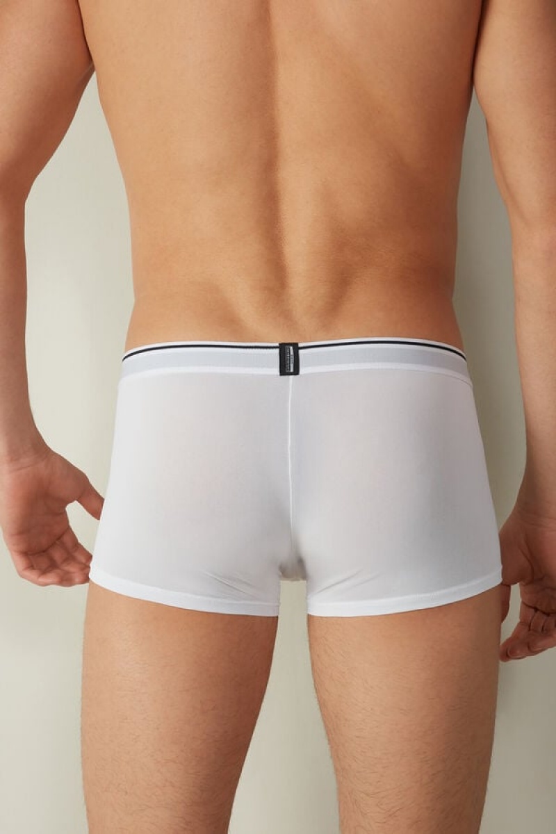 Intimissimi Super Fresh Micro-mesh Boxer Férfi Fehér | HUSO3460