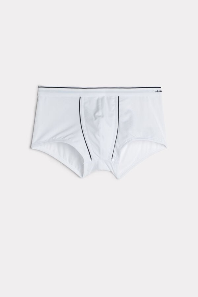 Intimissimi Supima® Pamut Boxer Férfi Fehér Kék | HUSO3478