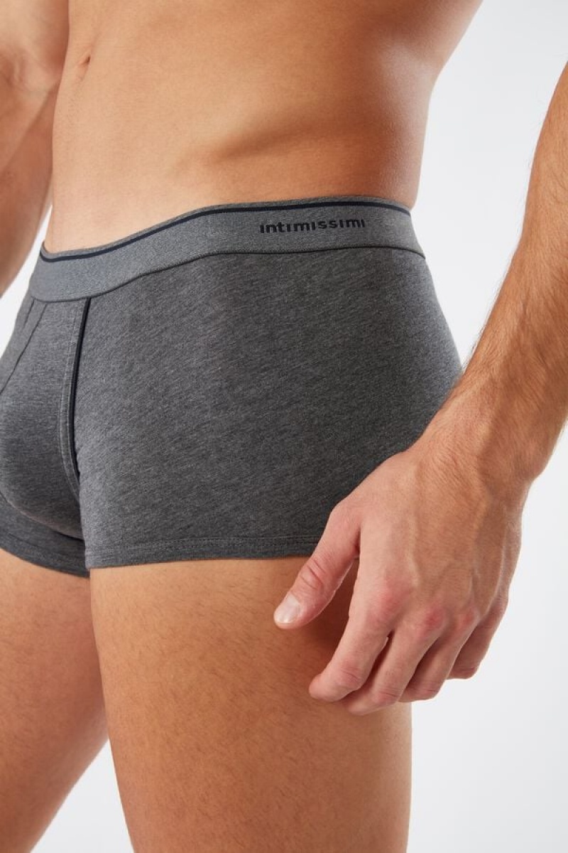 Intimissimi Supima® Pamut Boxer Férfi Mélyszürke Kék | HUDN3477