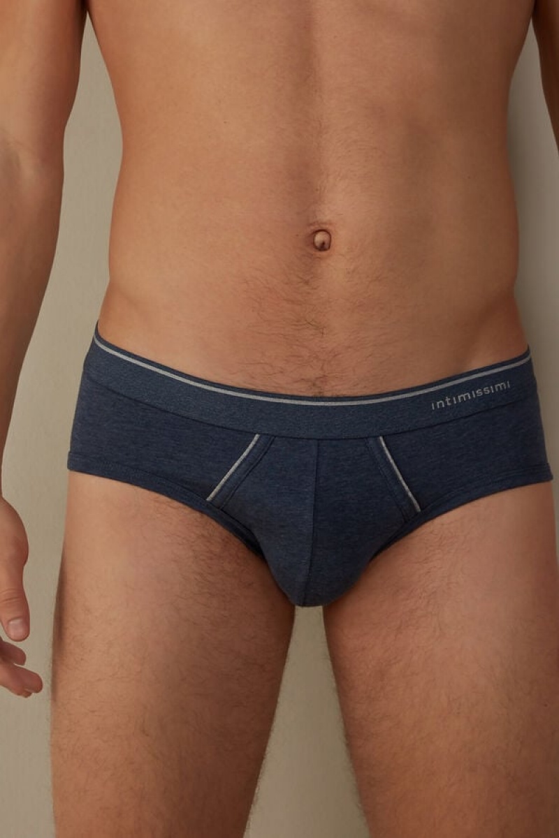 Intimissimi Supima Pamut with Visible Elastic Rövidnadrágok Férfi Kék Világos Szürke | HUXF3372