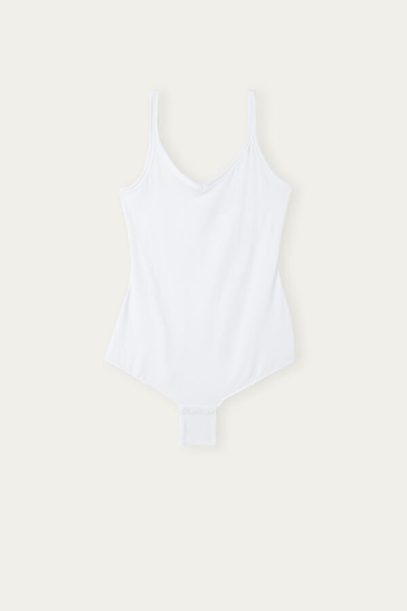 Intimissimi Tank Stílusok in Supima® Ultralight Pamut Body Női Fehér | HUWY4406