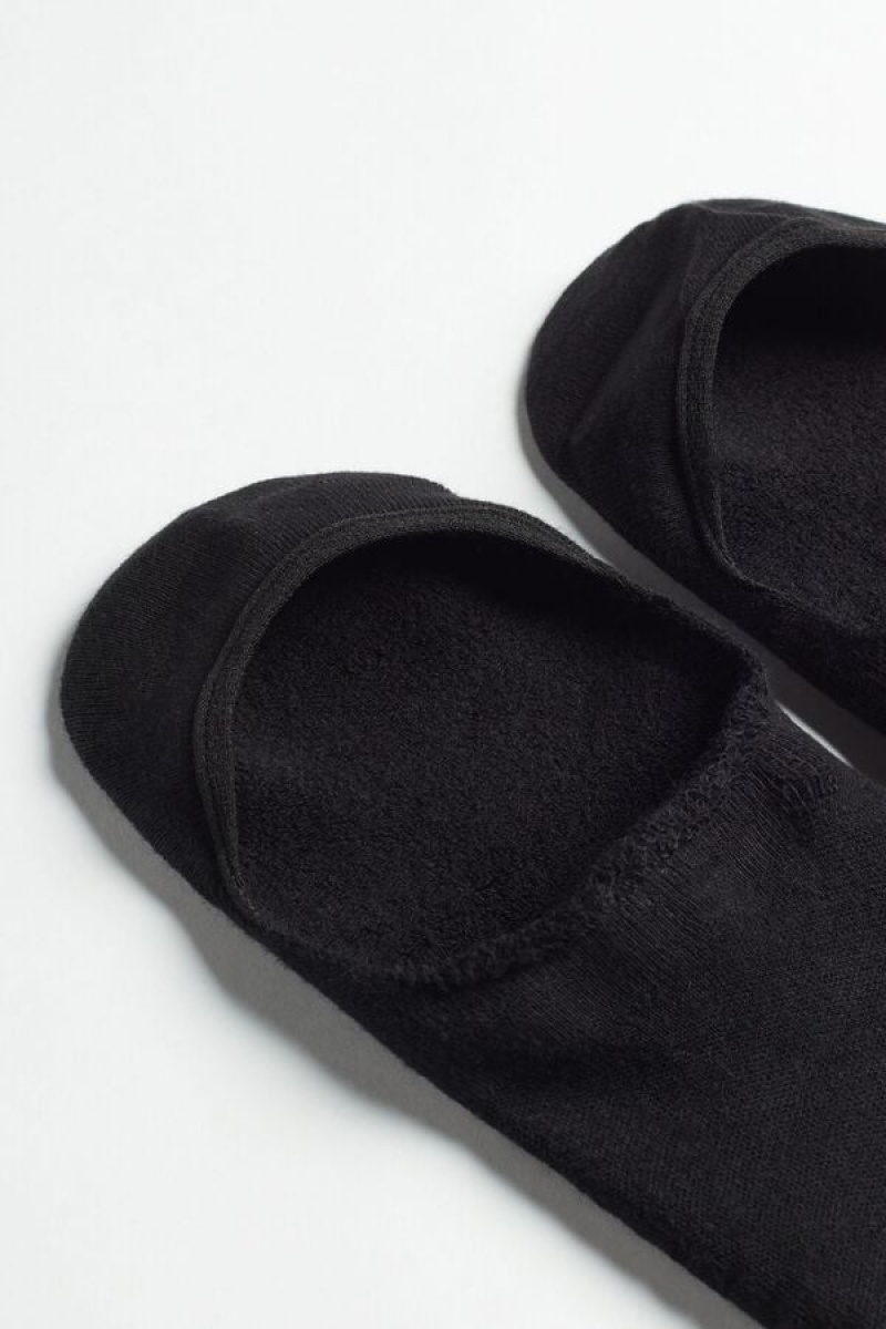 Intimissimi Terrycloth Shoe Liners Zokni Férfi Fekete | HUHK3262