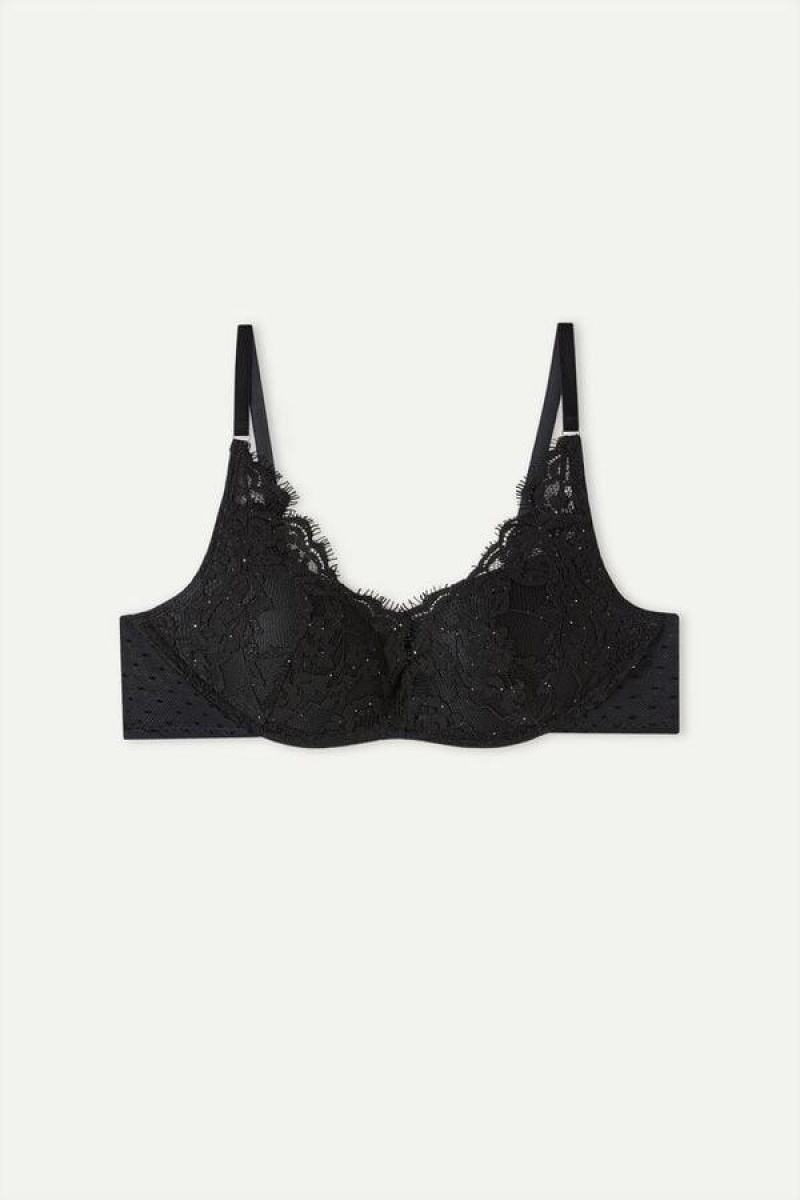 Intimissimi Time to Shine Gioia Super Push-up Melltartók Női Fekete | HUOR4763