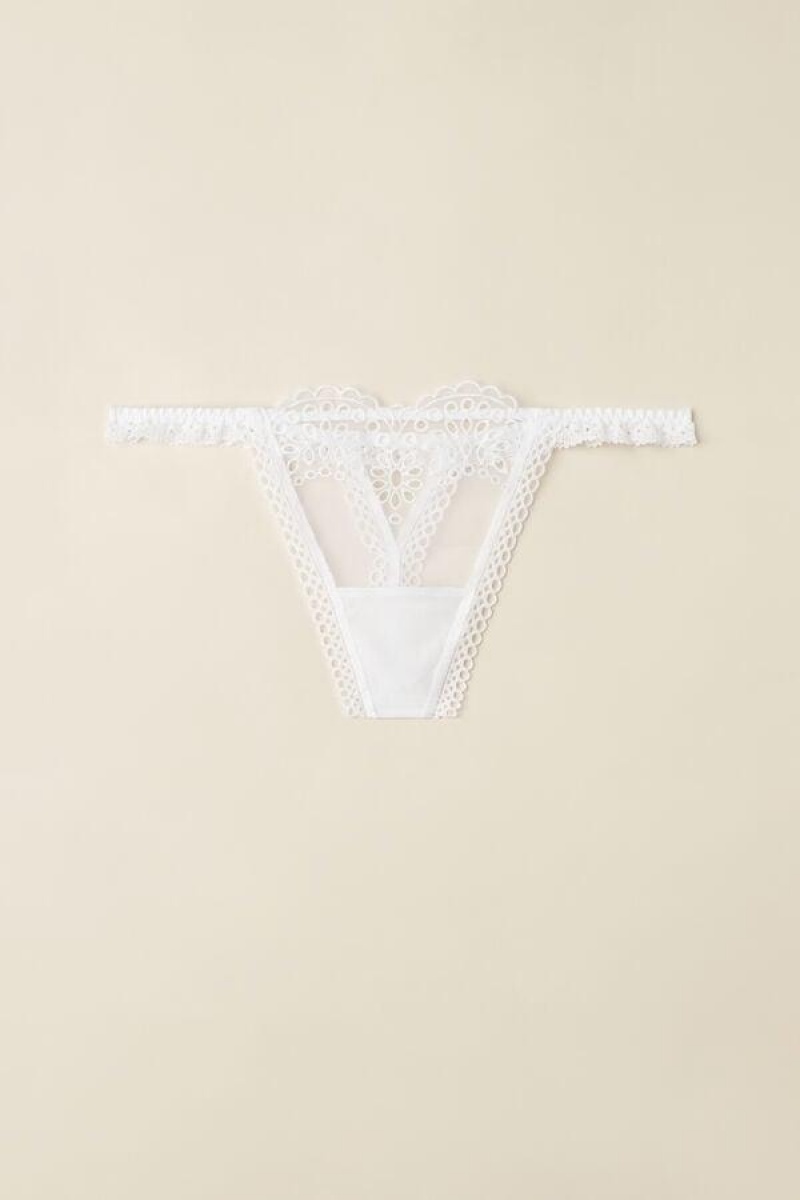 Intimissimi Timeless Simplicity String Tanga Bugyi Női Fehér | HUDN3823