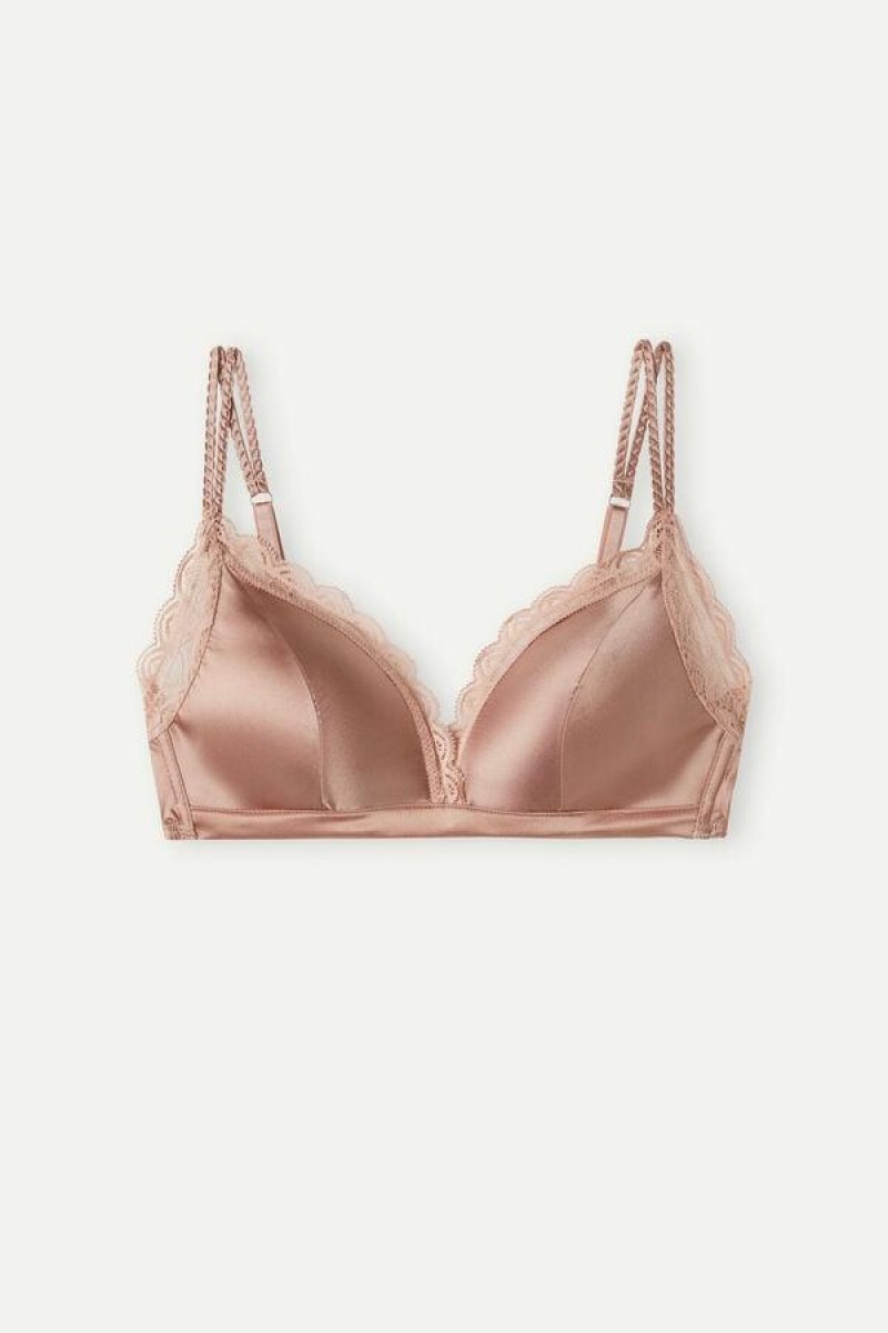 Intimissimi Tiziana Silk and Csipke Triangle Melltartók Női Rózsaszín | HUUT4915