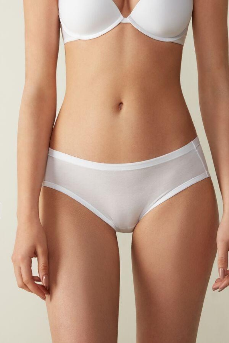 Intimissimi Ultralight Supima® Pamut Briefs Bugyi Női Fehér | HUUT3621