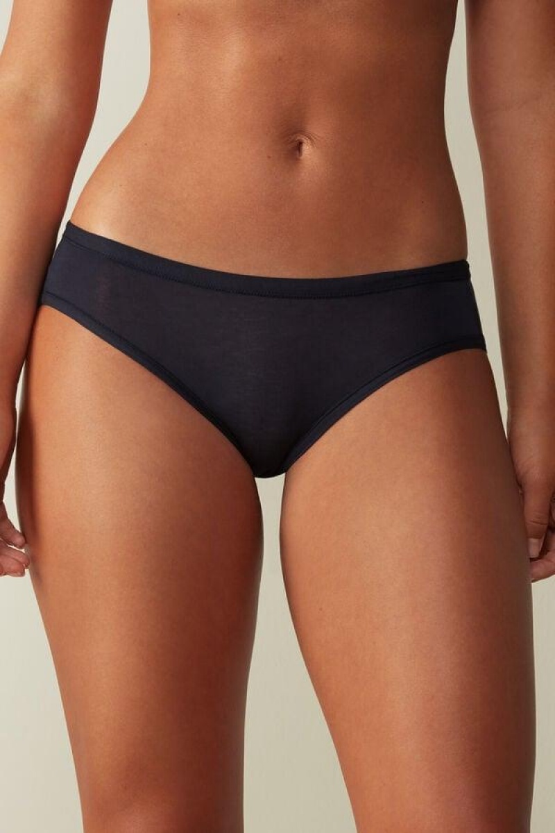 Intimissimi Ultralight Supima® Pamut Briefs Bugyi Női Kék | HUIS3620