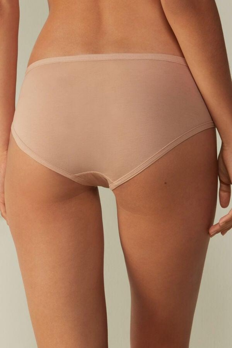 Intimissimi Ultralight Supima® Pamut Briefs Bugyi Női Bézs | HUVD3604