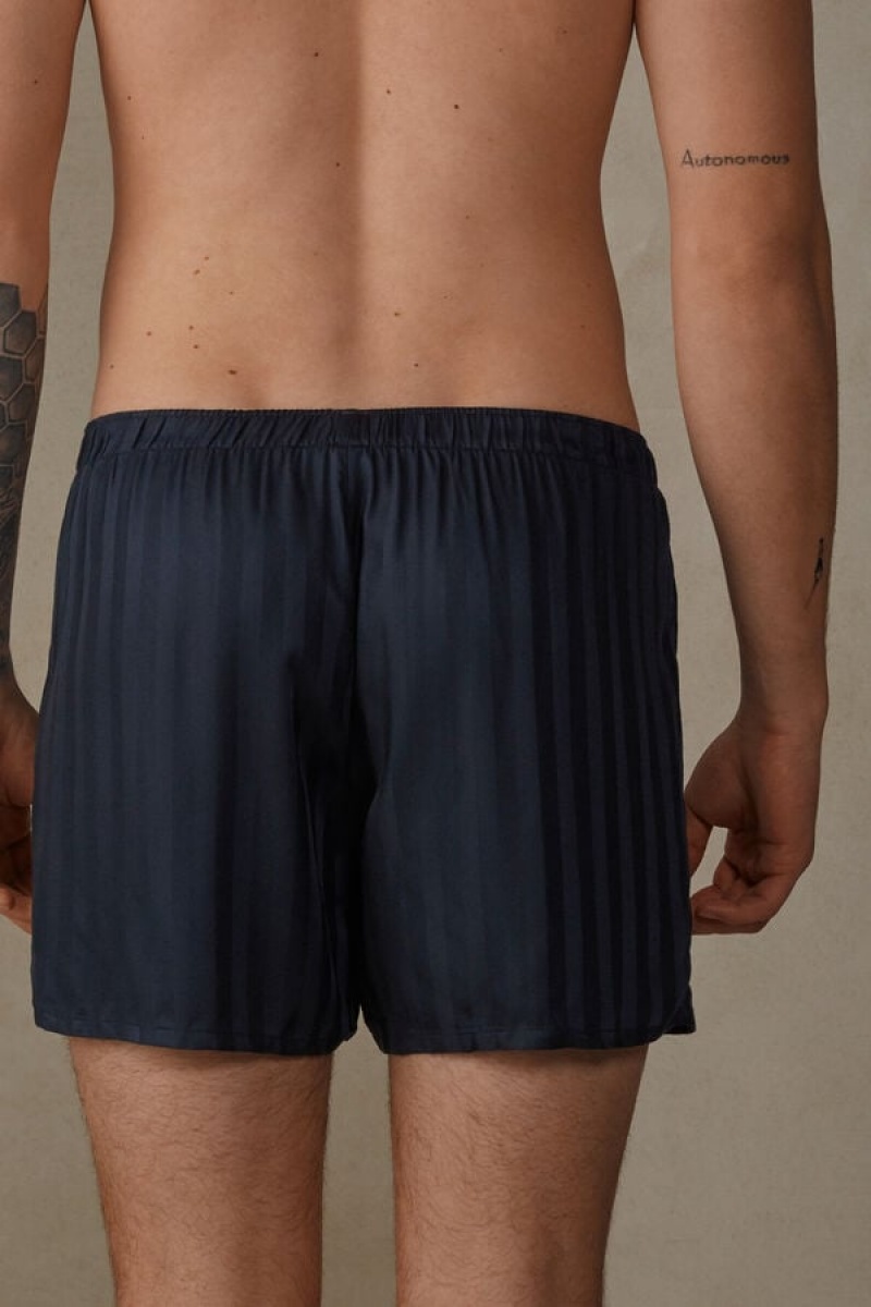 Intimissimi Woven Modal Boxer Férfi Sötétkék | HUNB3446